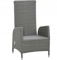Fotel ogrodowyKonifera Brisbane technorattan szary, regulowane oparcie
