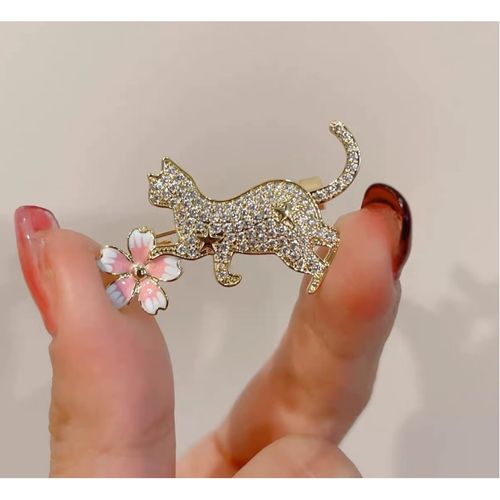 broszka ozdobna emaliowana - kotek z kwiatkiem bz211 na Arena.pl