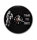 Zegar ścienny z płyty winylowej TIME TO BIKE 1.9