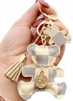 Brelok do Torebki kluczy zawieszka miś misio retro  B129_Beżowy