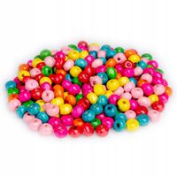 Drewniane koraliki KULA 6mm 250szt. pastelowy mix