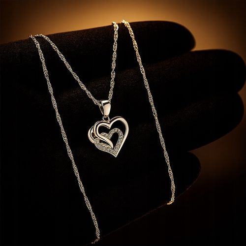 SREBRNY ŁAŃCUSZEK Z SERDUSZKIEM 925 + MIŚ Z RÓŻ XL DLA NIEJ NA DZIEŃ KOIBET na Arena.pl