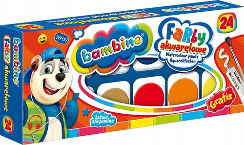 farby akwarelowe bambino 24kol.duża pastylka mini na Arena.pl