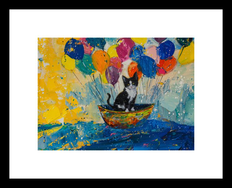 Plakat 18x13cm Kot na Łodzi zdjęcie 3