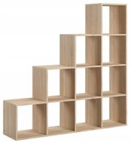 Regał Schodkowy Do Biura Salonu Dwustronny Otwarty 138 x 138 x 30 CM Sonoma