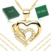 ZŁOTY NASZYJNIK SERCE 925 PREZENT NA URODZINY DLA KOBIETY ŻONY DZIEWCZYNY