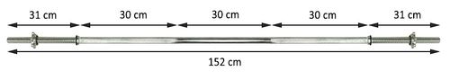 Gryf prosty krótki 152 cm + zaciski na Arena.pl