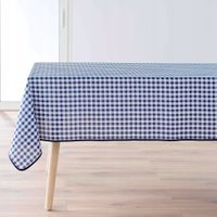 OBRUS PLAMOODPORNY NIEBIESKI PROSTOKĄTNY W KRATKĘ VICHY 150 X 200 CM