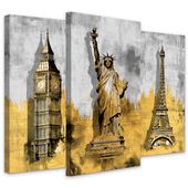 Obrazy Abstrakcyjne Statua WOLNOŚCI Big Ben Wieża Eiffla 180cm x 120cm