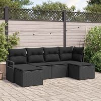 Zestaw Sof 6 pcs Czarny polirattan