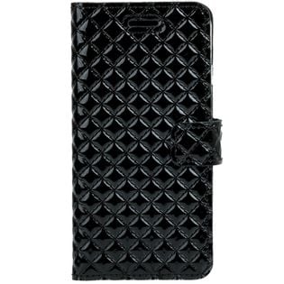 Etui do Nokia 7.2 Wallet case - Pikowane romby - Czarny Błyszczący Surazo® ze Skóry Naturalnej