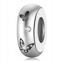 Zawieszka SREBRO 925 Charms Koralik Stoper Separator Bloker Motylek