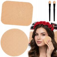 Zestaw Gąbek do makijażu Okrągła Kwadratowa + Aplikatory 2szt