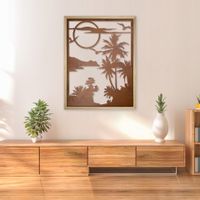 OBRAZ AŻUROWY 50x65 CM RAMA DĘBOWA