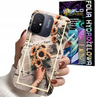ETUI DO XIAOMI REDMI 12C - SŁONECZNIK KWIATY DLA KOBIET PLECKI + FOLIA