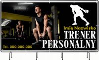 BANER REKLAMOWY 200x100 cm projekt w cenie oczkowany TRENER PERSONALNY