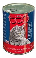 Karma mokra dla kota z wołowiną TEO 415g puszka