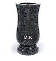 Elegancki Wazon Na Grób Granitowy Okrągły Impala 28cm