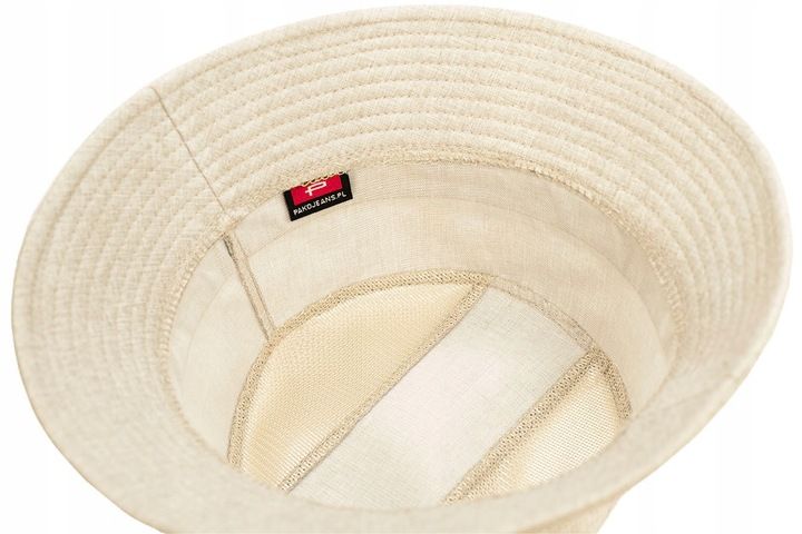 KAPELUSZ Letni z SIATKĄ Rybacki Bucket Hat KREMOWY Bawełniany Pako Jeans zdjęcie 5