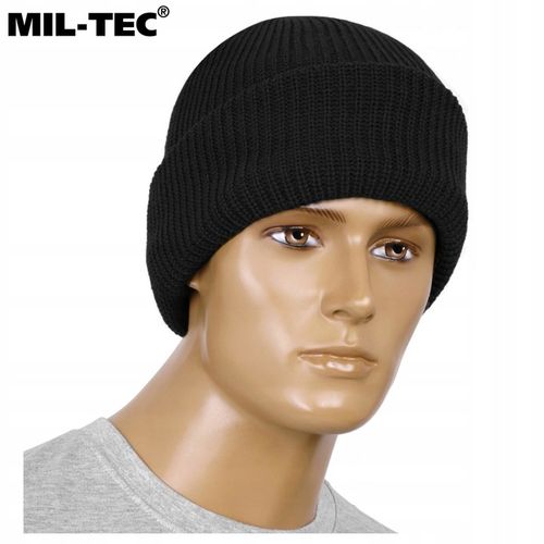 CZAPKA ZIMOWA WOJSKOWA MIL-TEC OCIEPLINA 3M THINSULATE CIEPŁA CZARNA na Arena.pl
