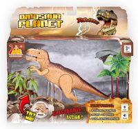 dinozaur na baterie brązowy 3289