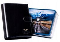 Portfel skórzany męski RFID pojemny czarny PETERSON z zapięciem na