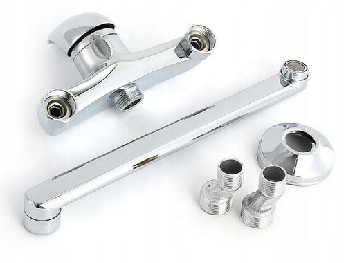 BATERIA KUCHENNA ŚCIENNA UMYWALKOWA OBROTOWA DŁUGA WYLEWKA KRAN DO KUCHNI na Arena.pl