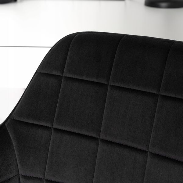 Krzesło Obrotowe Fotel Młodzieżowy Obrotowy Dla Dziecka Czarny Welur LUCY zdjęcie 7