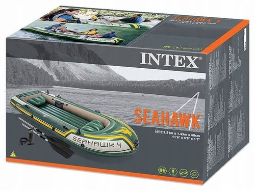 PONTON WĘDKARSKI INTEX SEAHAWK 4-0S + 2 WIOSŁA POMPKA 351cm na Arena.pl