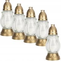 Znicz Szklany Bezbarwny 25,5 cm Bispol - wkład parafinowy 30h