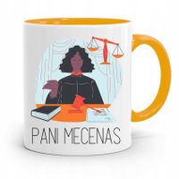 Kubek Żółty Dla Prawnika Mecenasa Pani Mecenas Z Nadrukiem Ze Zdjęciem
