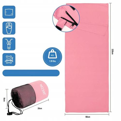 JEDWABNY ŚPIWÓR 220x90 TURYSTYCZNY LETNI Z ZAMKIEM - CIEPŁY LEKKI PODRÓŻNY na Arena.pl