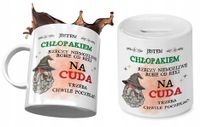 Dla Chłopaka Zestaw Kubek + Skarbonka Na Prezent Z Nadrukiem Ze Zdjęciem