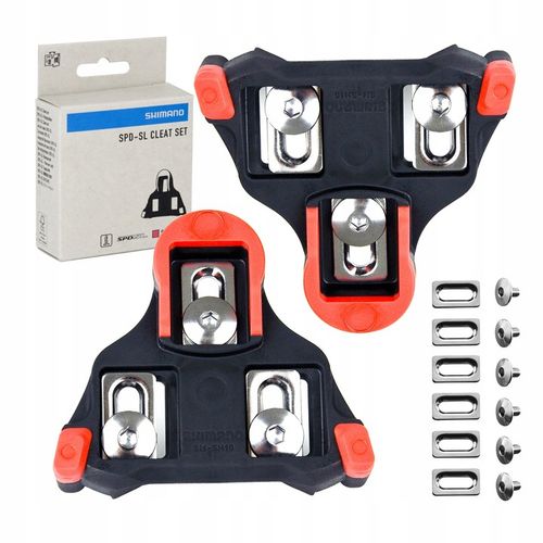 Bloki SH10 do pedałów Shimano SPD SL SM-SH10 czerwone bez luzu 0 stopni na Arena.pl