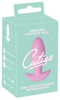 cuties plug rose - wibrująca mini nakładka silikonowa 8 cm, rożowa