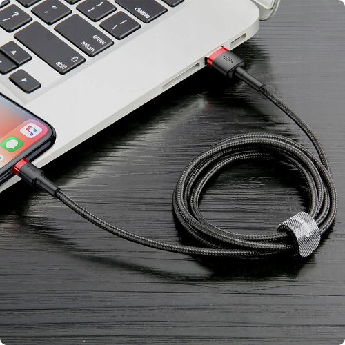 Kabel Lightning USB Baseus Cafule 2A 3m (czarno-czerwony) na Arena.pl