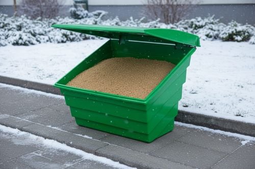 Pojemnik zbiornik skrzynia na piasek sól sorbent 90 L 120 kg zielony na Arena.pl