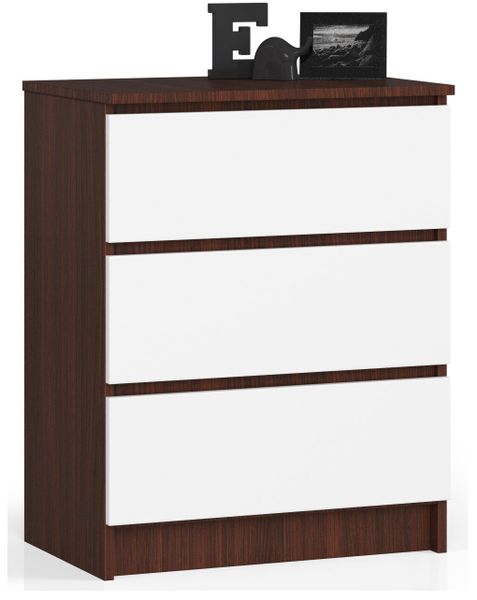 KOMODA K 60 cm 3 SZUFLADY WENGE / BIAŁA zdjęcie 1