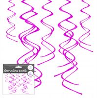 ŚWIDEREK RÓŻOWY OZDOBA WISZĄCA NA PRZYJĘCIE URODZINOWE 60CM 5SZT