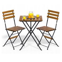 MEBLE OGRODOWE BALKONOWE STÓŁ 2 KRZESŁA SKŁADANE