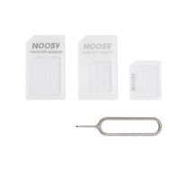 Zestaw adapterów do kart nano micro SIM Noosy + kluczyk biały