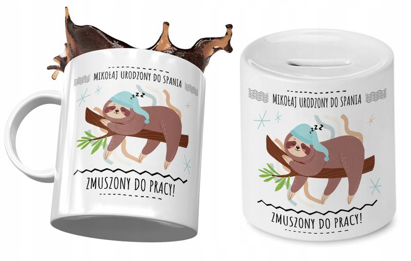 Dla Mikołaja Zestaw Kubek + Skarbonka Na Prezent Z Nadrukiem Ze Zdjęciem zdjęcie 1