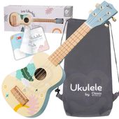 DREWNIANE UKULELE DZIECI DO NAUKI GRY GITARA STRUNY POKROWIEC CLASSIC WORLD