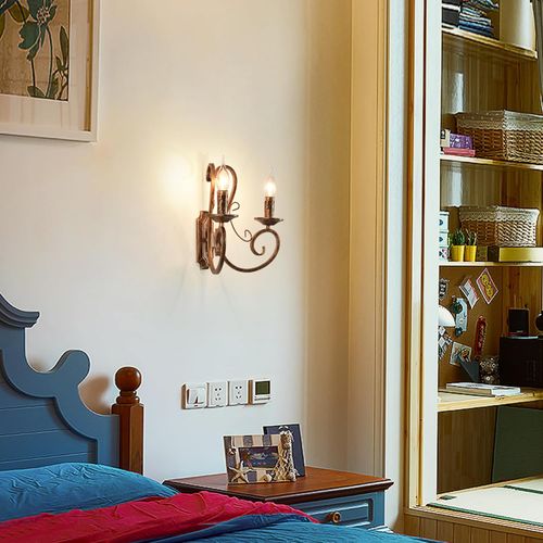 Kinkiety ścienne retro metalowe vintage Ganeed HD092-2 E14 brązowe na Arena.pl