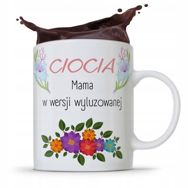 Kubek Prezent Dla Cioci Mama W Wersji Wyluzowanej Z Nadrukiem Ze Zdjęciem zdjęcie 1
