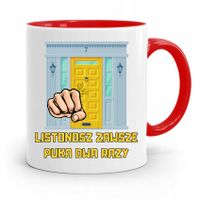 Kubek Czerwony Prezent Dla Listonosza Puka Dwa Z Nadrukiem Ze Zdjęciem