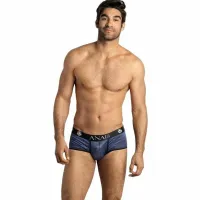 anais men brief xl - sportowy kroj, czarny z granatowymi paskami