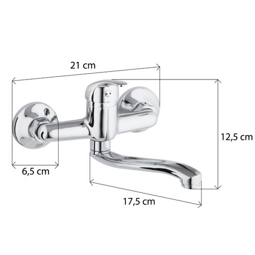 BATERIA KUCHENNA ŚCIENNA KRAN OBROTOWY CHROM na Arena.pl