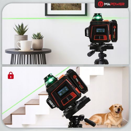 LASER KRZYŻOWY POZIOMICA LASEROWA 360 PŁASZCZYZNOWA LASER ZIELONY + na Arena.pl