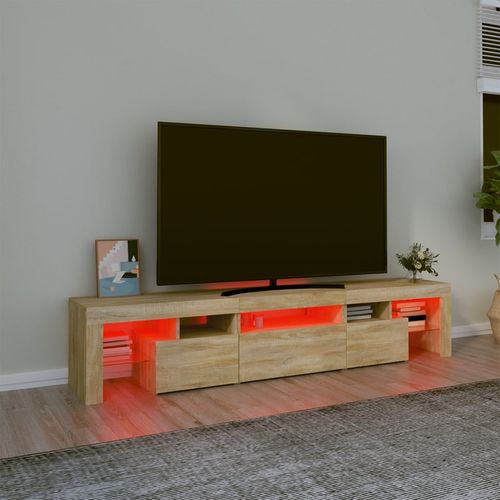 Szafka pod TV z oświetleniem LED, dąb sonoma 200x36,5x40 cm na Arena.pl